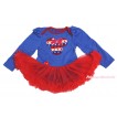 American's Birthday Royal Blue Long Sleeve Bodysuit Red Pettiskirt & Red White Blue Striped Star Minnie Print JS4495